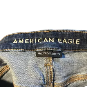 American Eagle Hi Rise Shortie Denim Jean Shorts Women's Sz 6‎ Distressed thumbnail 6