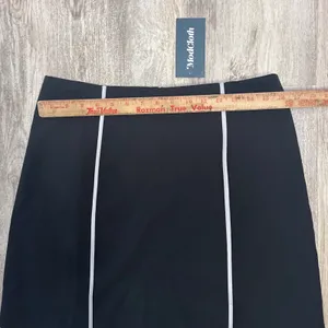 ModCloth Womens Black White Piping Mini‎ Skirt Size 10 Retro A-Line Stretch NEW thumbnail 5