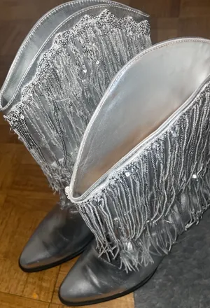 Silver Cowboy Boots Size 12 thumbnail 5