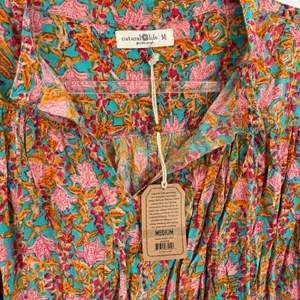 Natural Life Dara V-Neck Boho Tunic Dress Floral Tassel Womens Size Medium NWT thumbnail 3