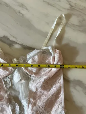 E Bole White Lace Bodysuit Sheer Mesh Lingerie Teddy Adjustable Straps S thumbnail 4