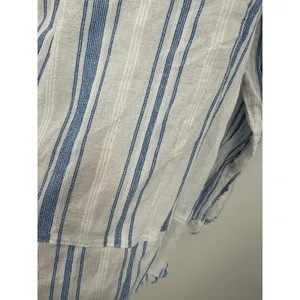 Ruff Hewn Womens Blue White Striped Button Down Shirt Sz XL Cotton‎ Coastal thumbnail 7