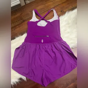 FP Movement Righteous Runsie Romper Raspberry Punch XS Cutout Activewear thumbnail 3