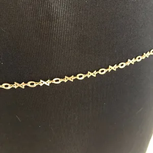 Gold Link X and O Hugs and Kisses Belly Chain / Belt New 38" adjustable thumbnail 2