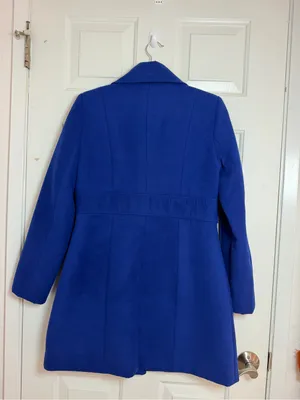 Jack by BB Dakota Royal Blue Button Front Pea Coat Jacket thumbnail 3