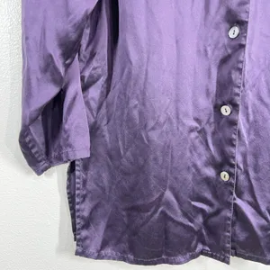 Victoria's Secret Sleep Shirt‎ Top Button Down 3/4 Sleeve Purple Size Medium thumbnail 8