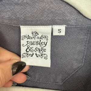 Parsley & Sage Women's Embroidered Floral Button Down Shacket, Size S, Pre Loved thumbnail 3