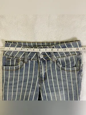Slimming Striped Distressed Jeggings size XS thumbnail 6