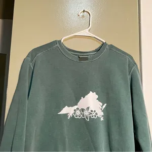 Comfort Colors Women's Size Small Crewneck Sweatshirt Light Green White Virginia thumbnail 2