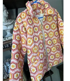 Show Me Your Mumu Powder Puffed Jacket Honeycomb Daisy Womens Size Medium thumbnail 7