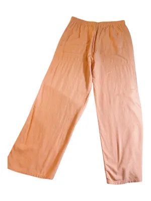 Shinestar Pink Linen Blend Wide Leg Pants XL Elastic Drawstring Waist Boho Cozy thumbnail 2