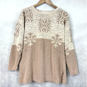 VTG‎ 90s Jay Jacobs Sweater Womens Medium Snowflake Ramie Cotton Textured Winter thumbnail 1