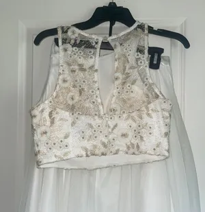 Sequin Hearts White Two Piece Prom Dress thumbnail 6