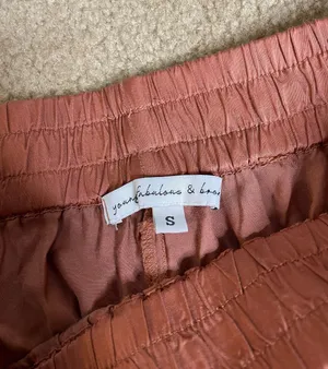 Young Fabulous and Broke Ollie Burnt Orange Satin Jogger Pants thumbnail 5