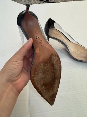 Schutz Black Patent Leather Illusion Pointed Toe Heels Womens 8.5 Classic Dressy thumbnail 6