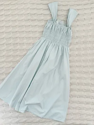 Chelsea 28 Smocked Bodice Midi Dress in Light Blue thumbnail 3