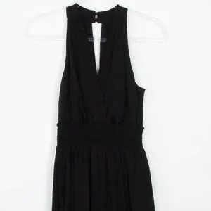 Anthropologie‎ Womens Black Bionda Plisse Jumpsuit Size S Smocked Waist Event thumbnail 4