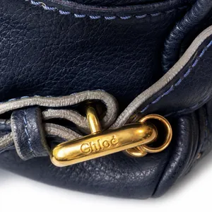 CHLOE Paddington Navy Blue Leather Tote Hand Bag w/ Padlock thumbnail 6