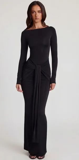 Oh Polly black maxi dress thumbnail 1