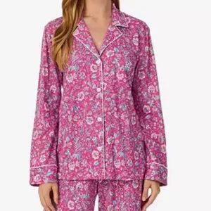 LAUREN RALPH LAUREN medium long sleeve notch collar pajama top black label thumbnail 2