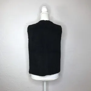 Madewell Women's Black Sherpa Faux Fur Zip Sleeveless Vest Size‎ Small thumbnail 2