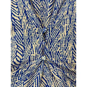 Hazel Hazel Blouse Womens Small Blue Beige Zebra Print High Low Button Back Top thumbnail 3