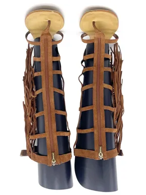Colin Stuart Victoria’s Secret Sandals 9B Suede Fringe Tall Gladiator Festival thumbnail 5