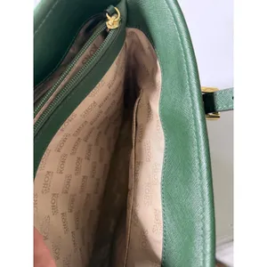 Michael Kors Voyager Medium Top Zip Tote Dark Green Saffiano Leather Handbag thumbnail 6