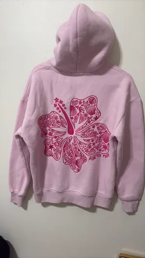Pink Palm Puff Hoodie thumbnail 2