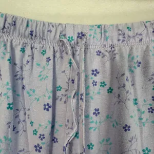 Croft & Barrow Purple Floral Pajama Set XXL Short Sleeve Top Crop Pants 2pc thumbnail 8