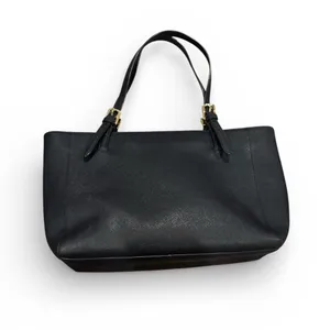 Tory Burch Emerson small saffiano leather careerwear office buckle blue tote bag thumbnail 3