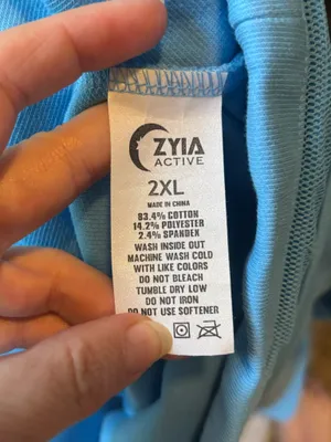 Zyia Active Cropped Drawstring Hoodie sz 2XL Blue thumbnail 4