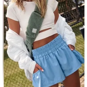 Free People Movement Get your Flirt on Shorts Cloudy Waters Size Medium thumbnail 1