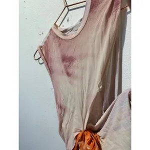 JONATHAN SIMKHAI Pink White Marble Draped Asymmetrical Top size Large thumbnail 3