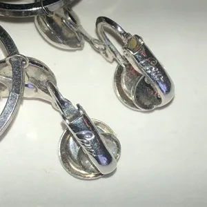 Coro Vintage Silver Tone Triple Hoop Clip On Earrings thumbnail 4