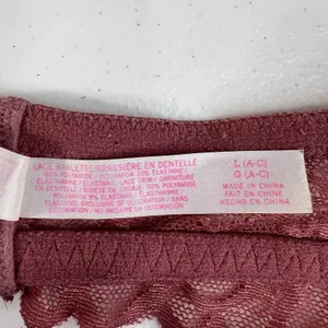 PINK Victoria's Secret L Large‎ Bra Lace Bralette Halter Wireless Mauve Pink thumbnail 13