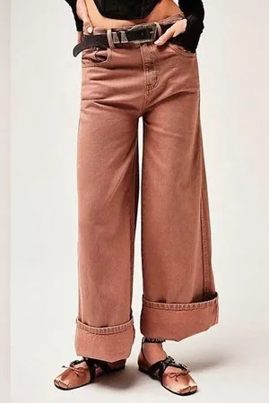 Free People We The Free CRVY Gia Wide-Leg Jeans Size 25. B19 thumbnail 1