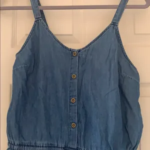 Old Navy Chambray Denim Romper Button Front XS thumbnail 4