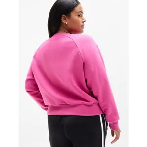 New Athleta L Forever Fleece Relaxed Crew Sweatshirt Jewel Pink Large Regular thumbnail 5
