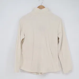 St Johns Bay Womens Classic Quarter Zip Fleece Pullover Cream M thumbnail 4
