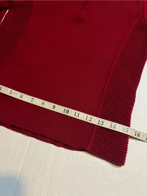 Ralph Lauren 100% cotton red 1/4 zip sweater small VTG Mock-neck knit classic thumbnail 13