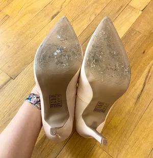 nude beige pointed toe stiletto heels thumbnail 4