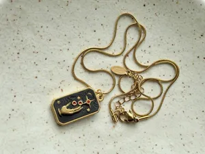 Handmade gold stainless steel celestial whimsical vintage necklace🌟 thumbnail 4