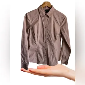 Moda International Women Tan Long Sleeve Blouse M With Bottom 4. % Elastic thumbnail 2