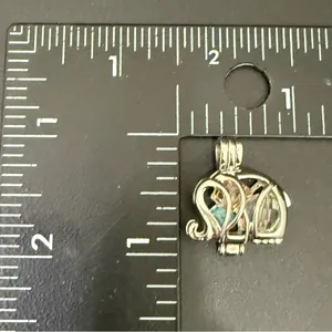 925 Sterling Silver Cage Elephant Pendant with Beads 6g. thumbnail 10