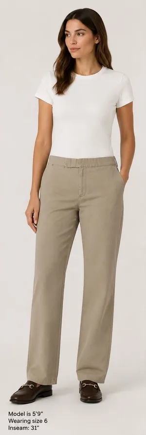 J.‎ Crew Chino Pants Womens Size 10 Tan Khaki Straight Leg Preppy Classic Style thumbnail 1