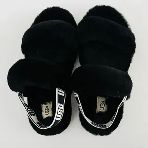 UGG Black Fluffy Footwear thumbnail 1