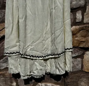 VTG Scully Embroidered Maxi Pull-on Skirt Gauzy Womens Large Boho Layered thumbnail 4