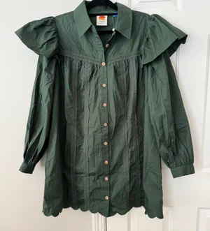 Farm Rio Collared Button Front Shift Mini Dress, Size S thumbnail 5