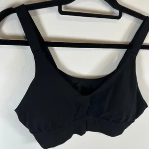 Offline by Aerie Real Me Medium Support‎ Sports Bra Black Large V-Neck Stretch thumbnail 2